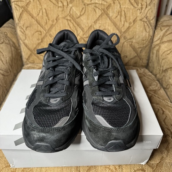 New Balance NB 990V6 U990BB6 Triple Black Made In USA Suede 11 D Excellent! - Picture 5 of 9